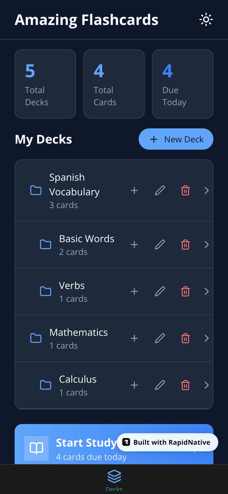 Amazing Flashcards Copy screen 1