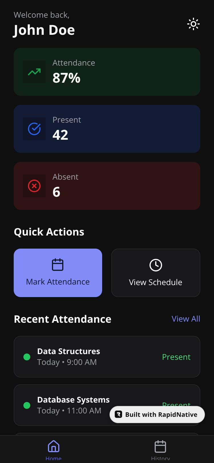 GVP Attendance screen 2