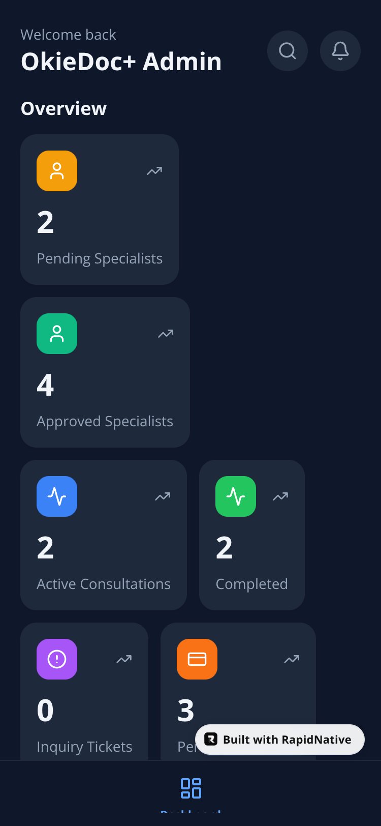 OkieDoc+ Admin screen 3