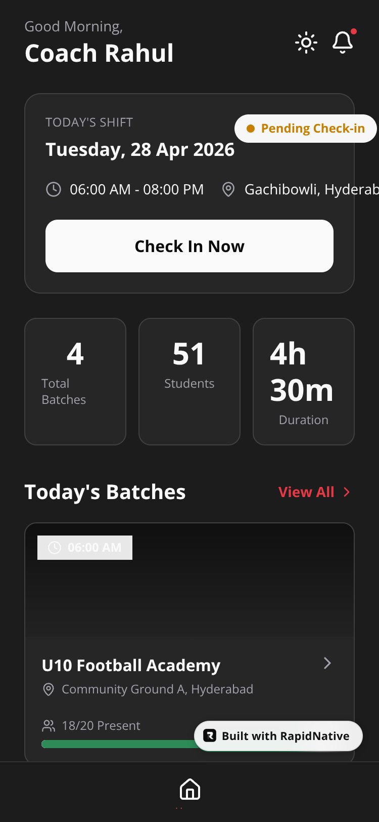 Athlio Partner screen 1