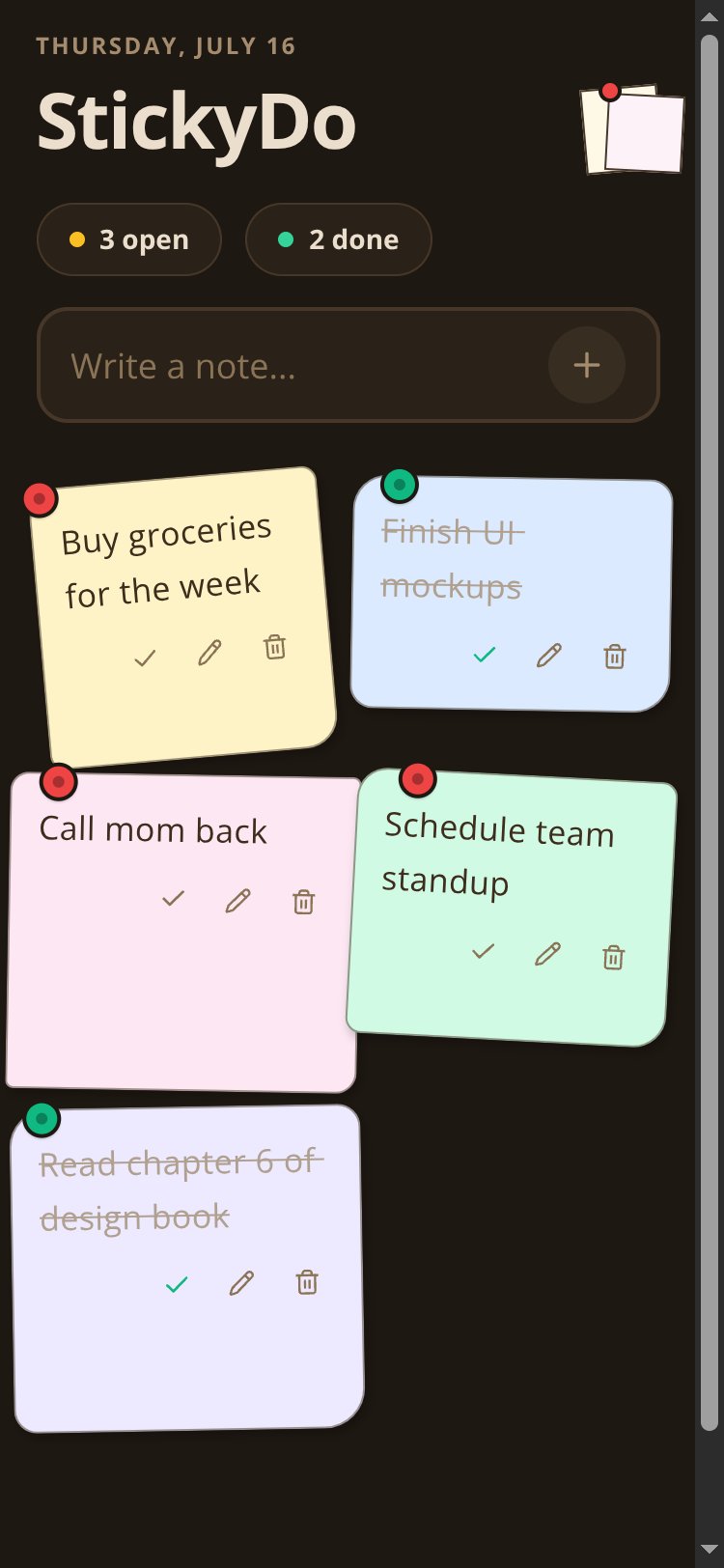 StickyDo screen 1