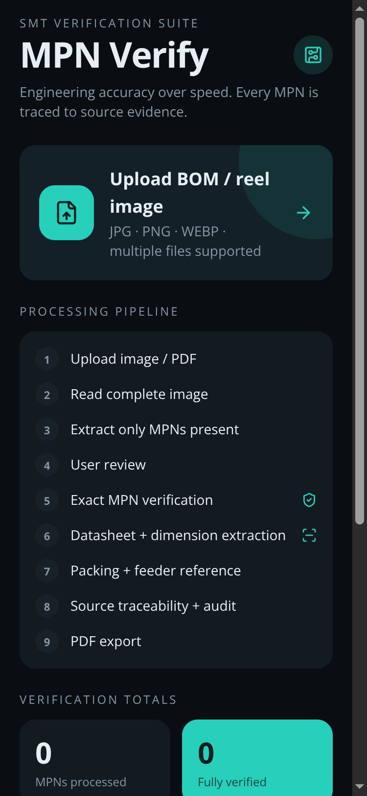 MPN Verify screen 3