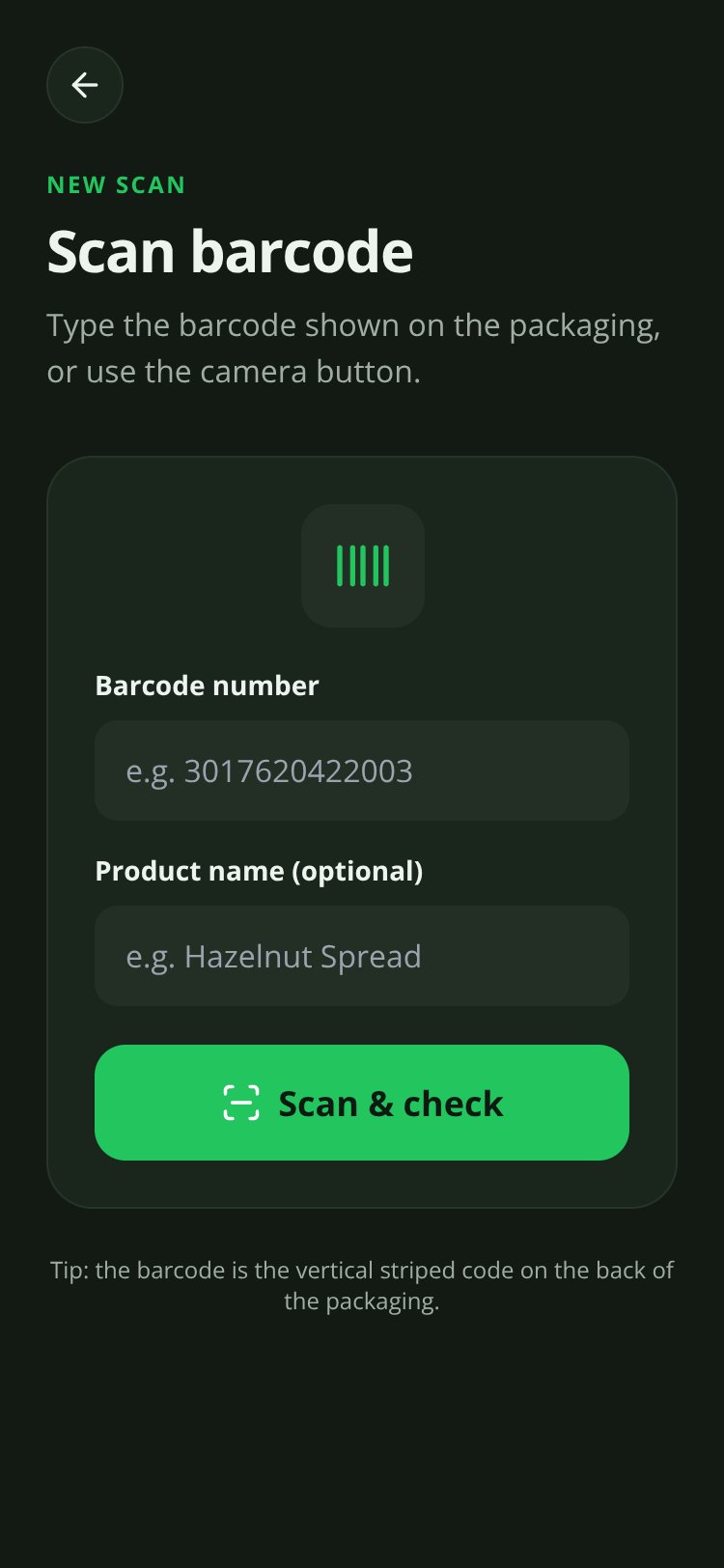 LabelCheck screen 5