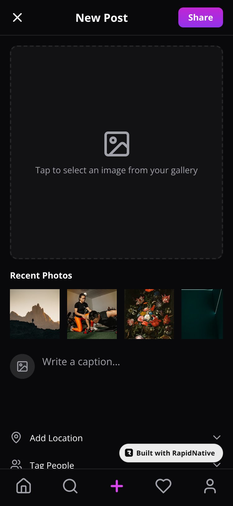InstaShare screen 1