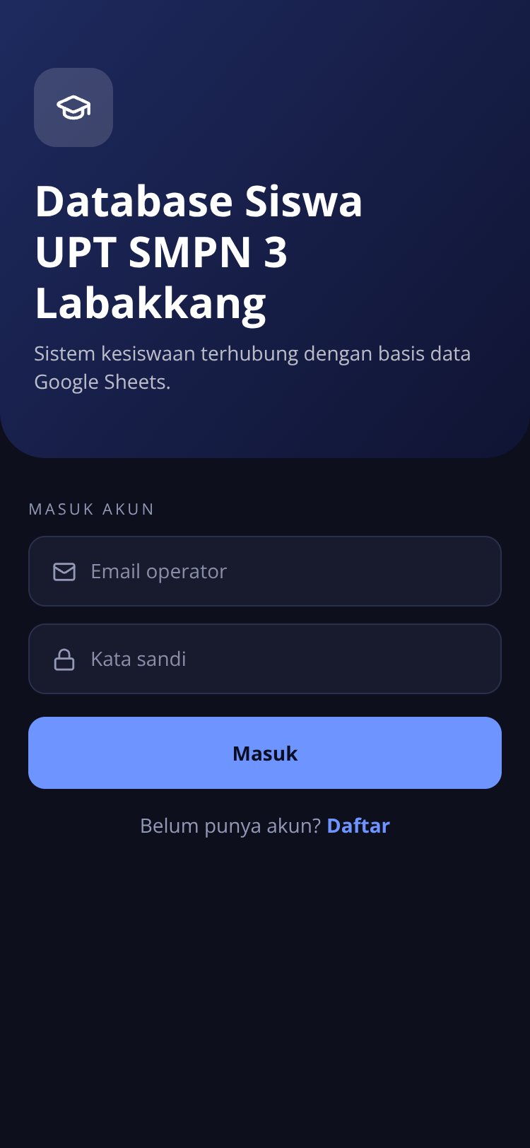 Database Siswa SMPN 3 Labakkang screen 1