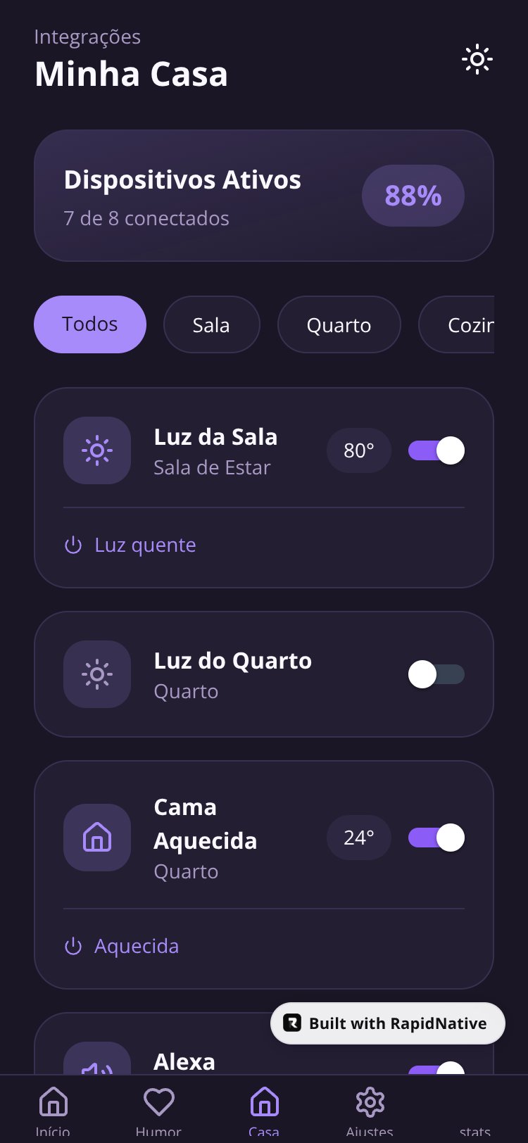 MoodHome screen 2