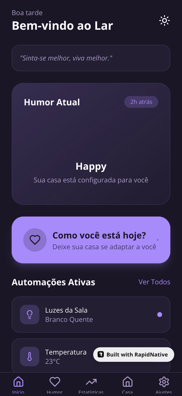 MoodHome screen 3