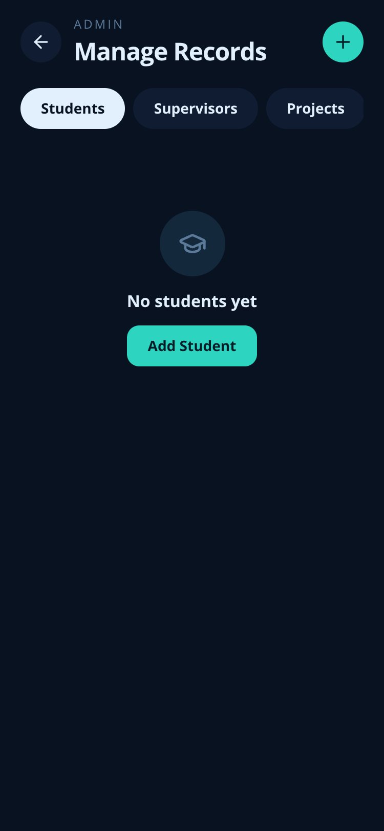 ProjectMatch screen 1
