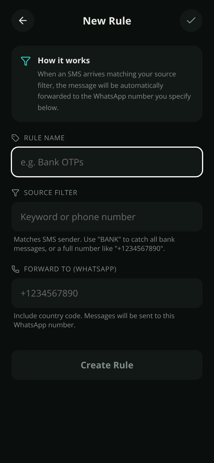SMS2WA screen 2