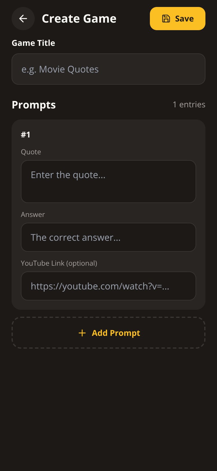 Quote Quiz screen 1