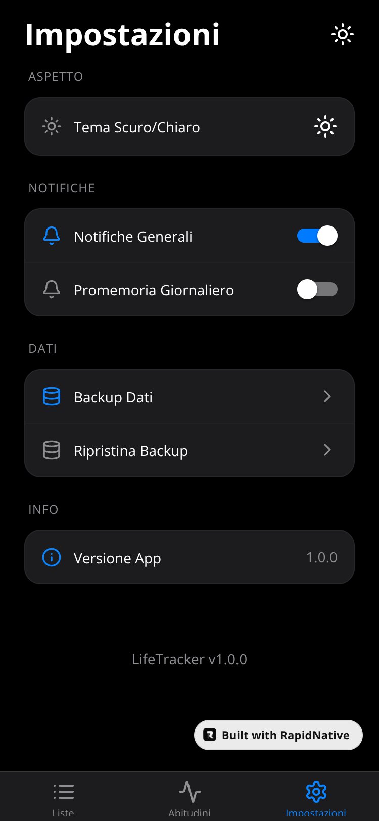 LifeTracker screen 3