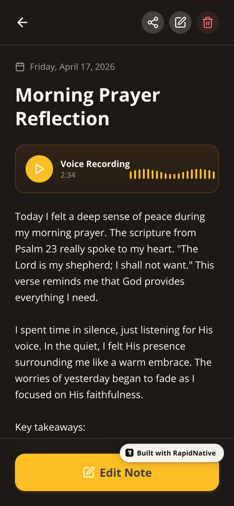 Church Devotional Notes screen 2