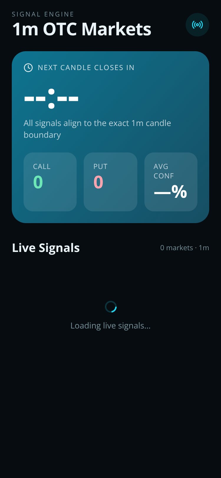OTC Signal Bot screen 1