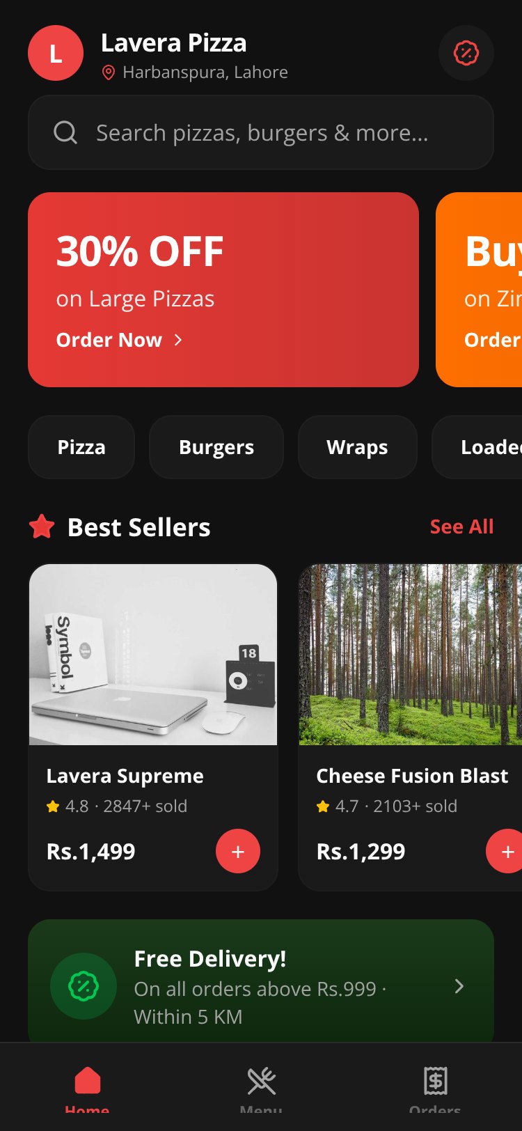 Lavera Pizza screen 1