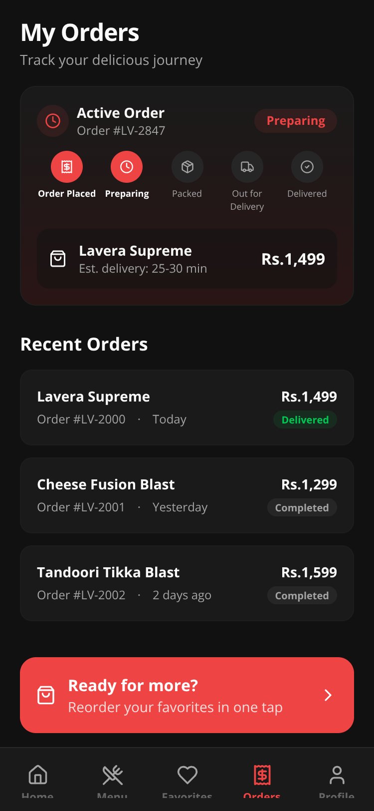 Lavera Pizza screen 3