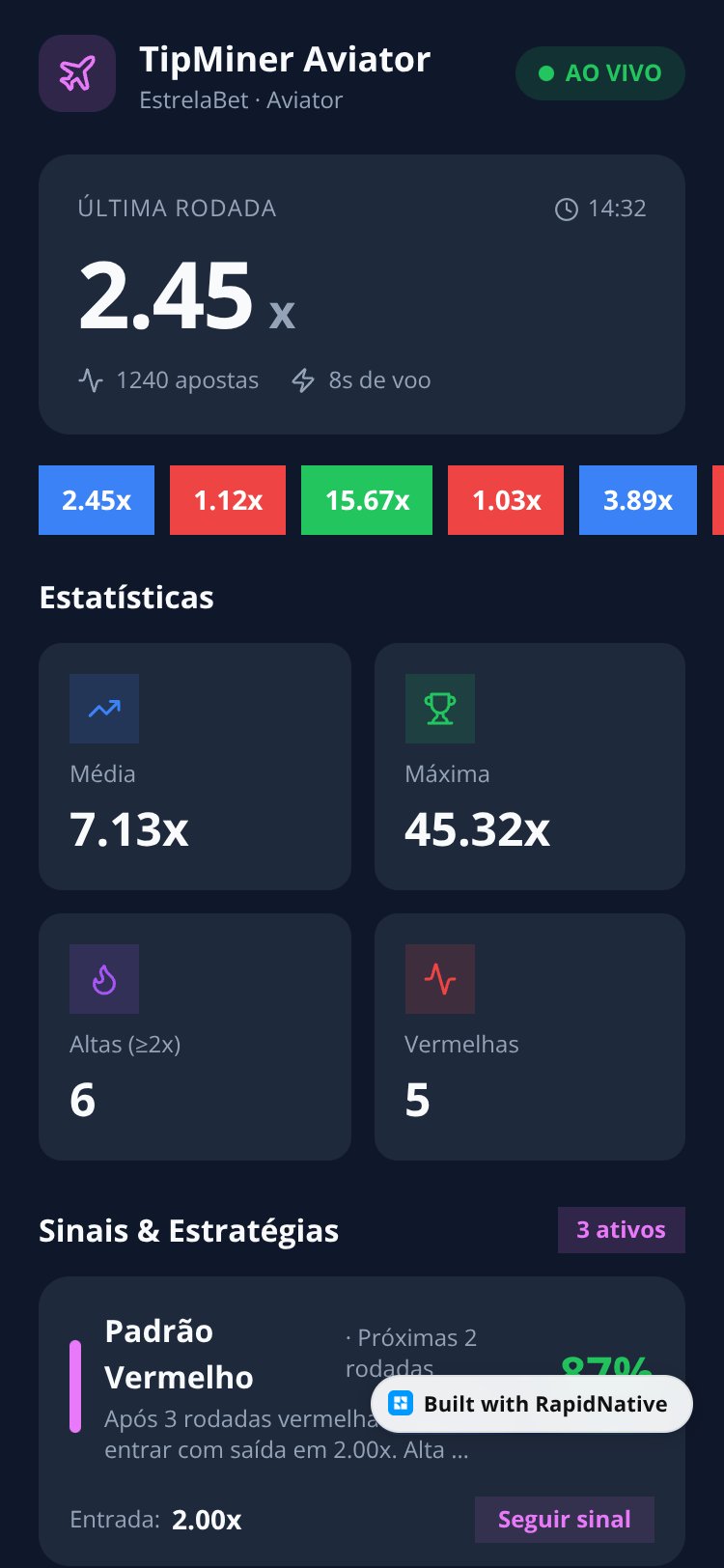 TipMiner Aviator screen 2