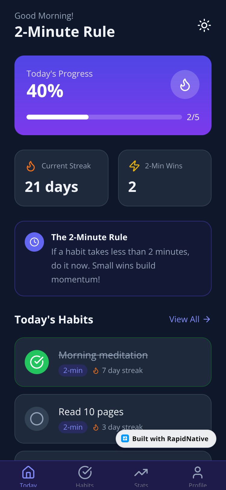 2-Minute Habit Tracker screen 3