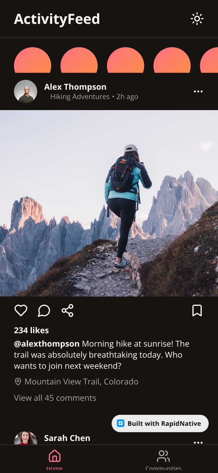 ActivityConnect screen 2