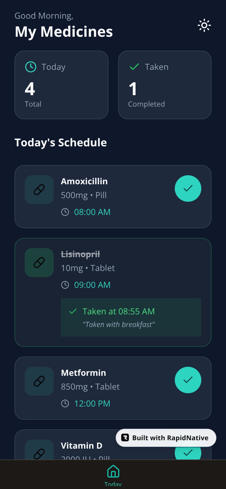 MediRemind screen 1