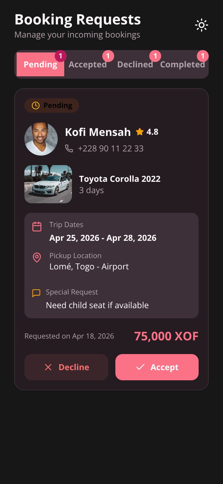 VROOM screen 3