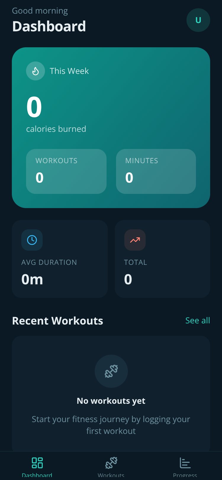 FitForge screen 1