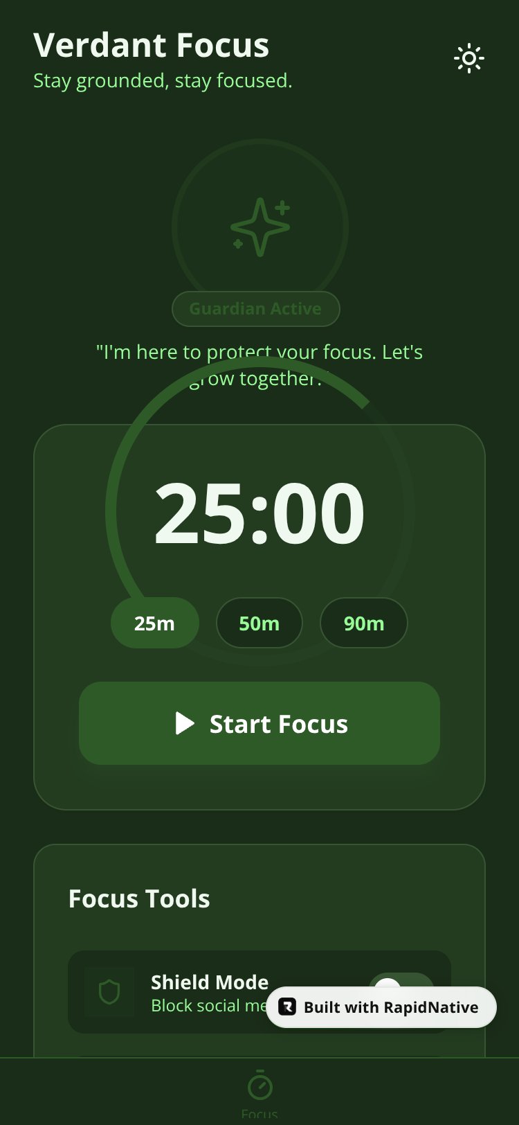 Verdant Focus screen 1