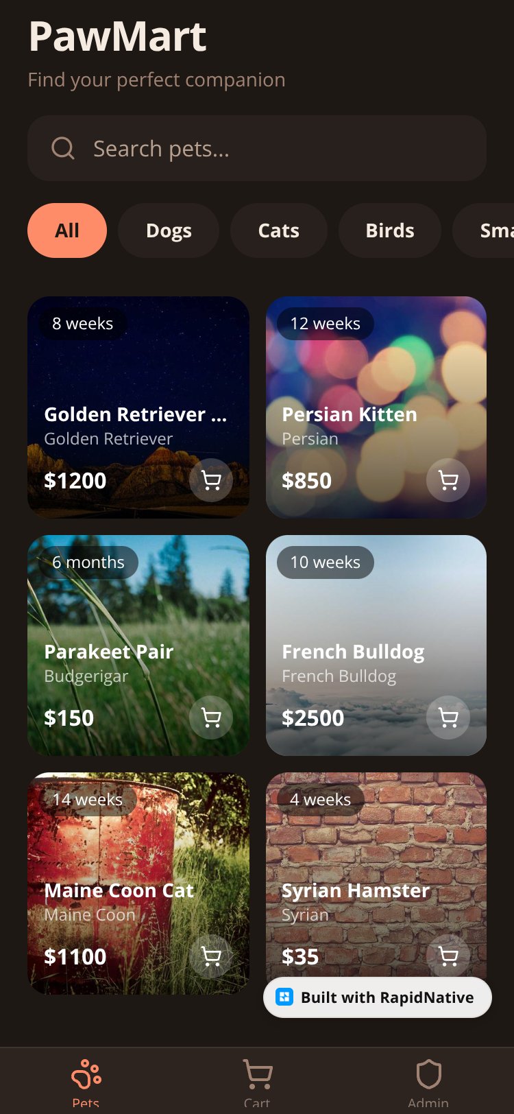 PawMart screen 3