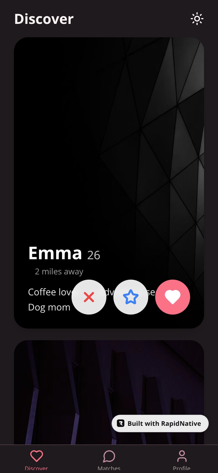 DateApp screen 1