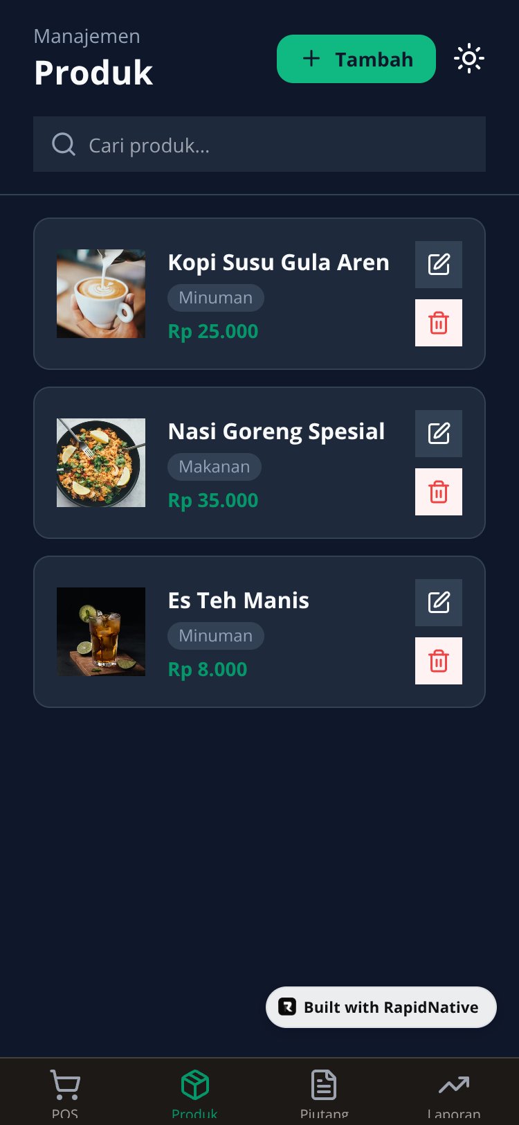 KasirKita POS screen 2