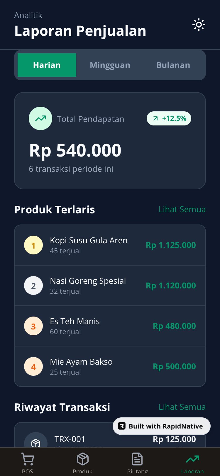 KasirKita POS screen 3