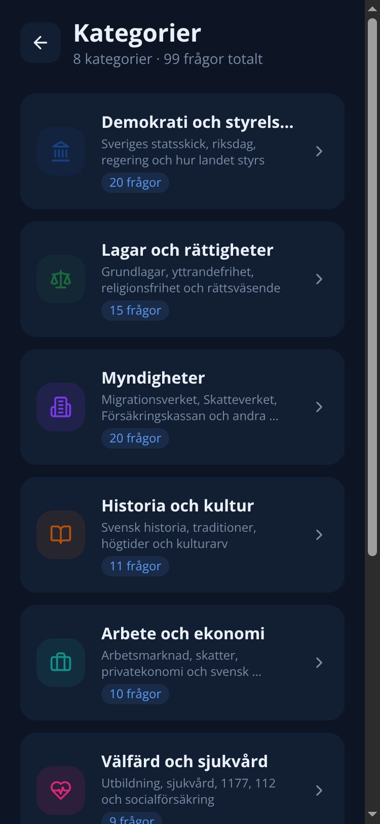 Medborgarskapsprovet screen 2