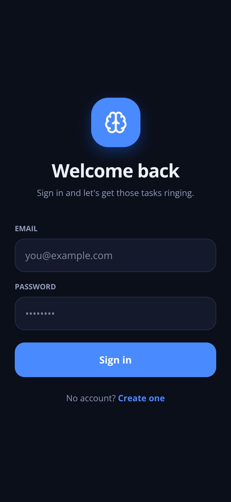 TaskPulse screen 1