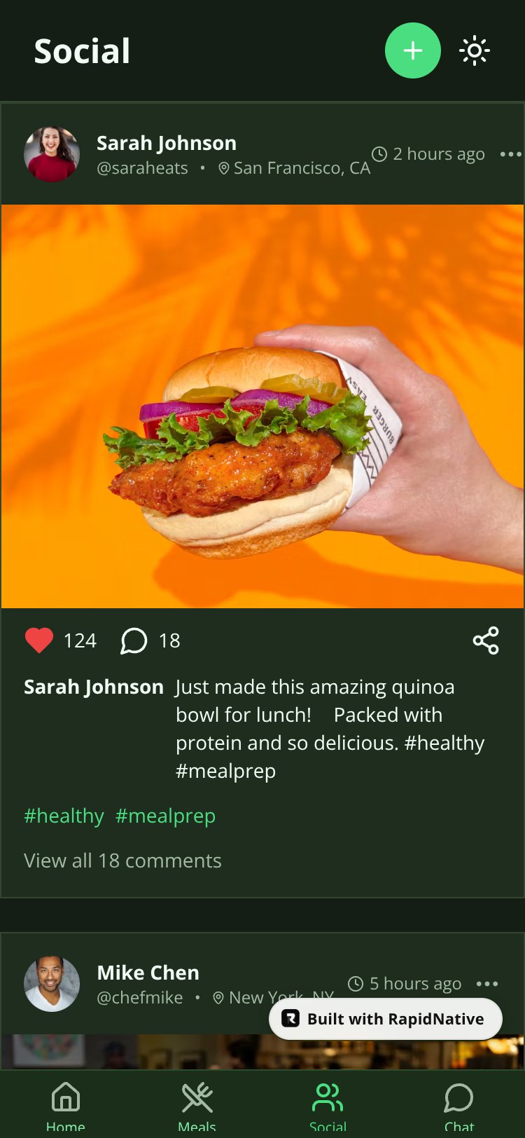 NutriSocial AI screen 2