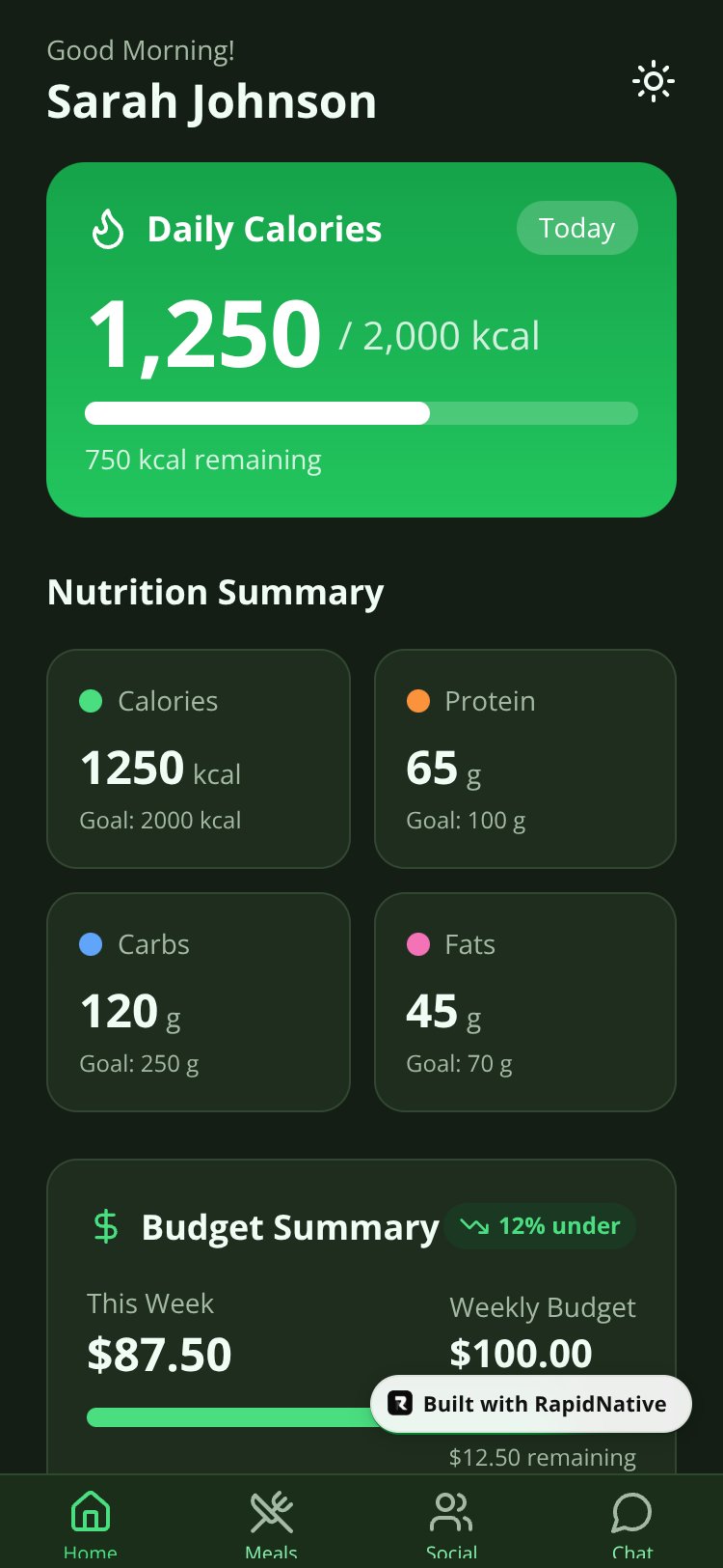 NutriSocial AI screen 4