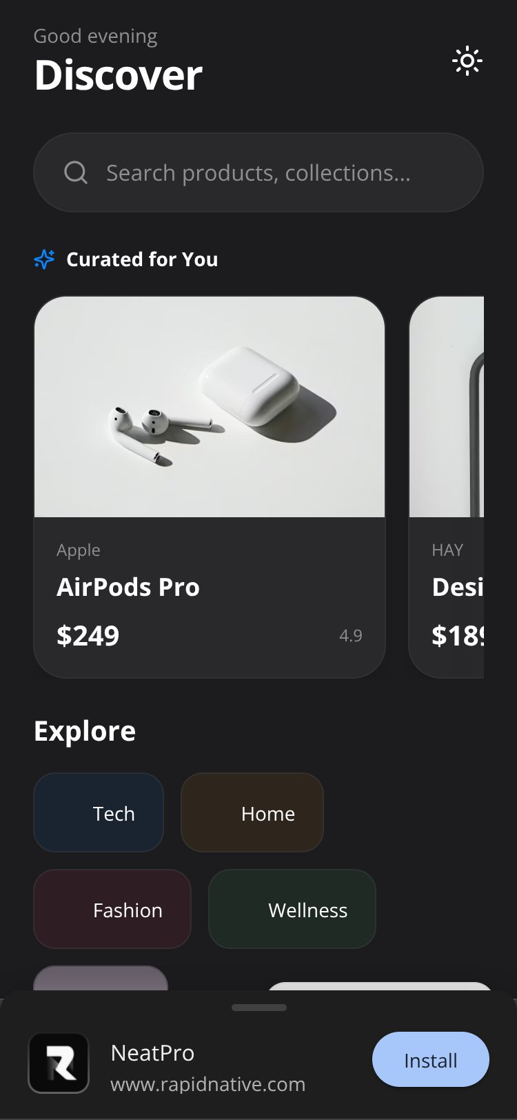 NeatPro screen 1
