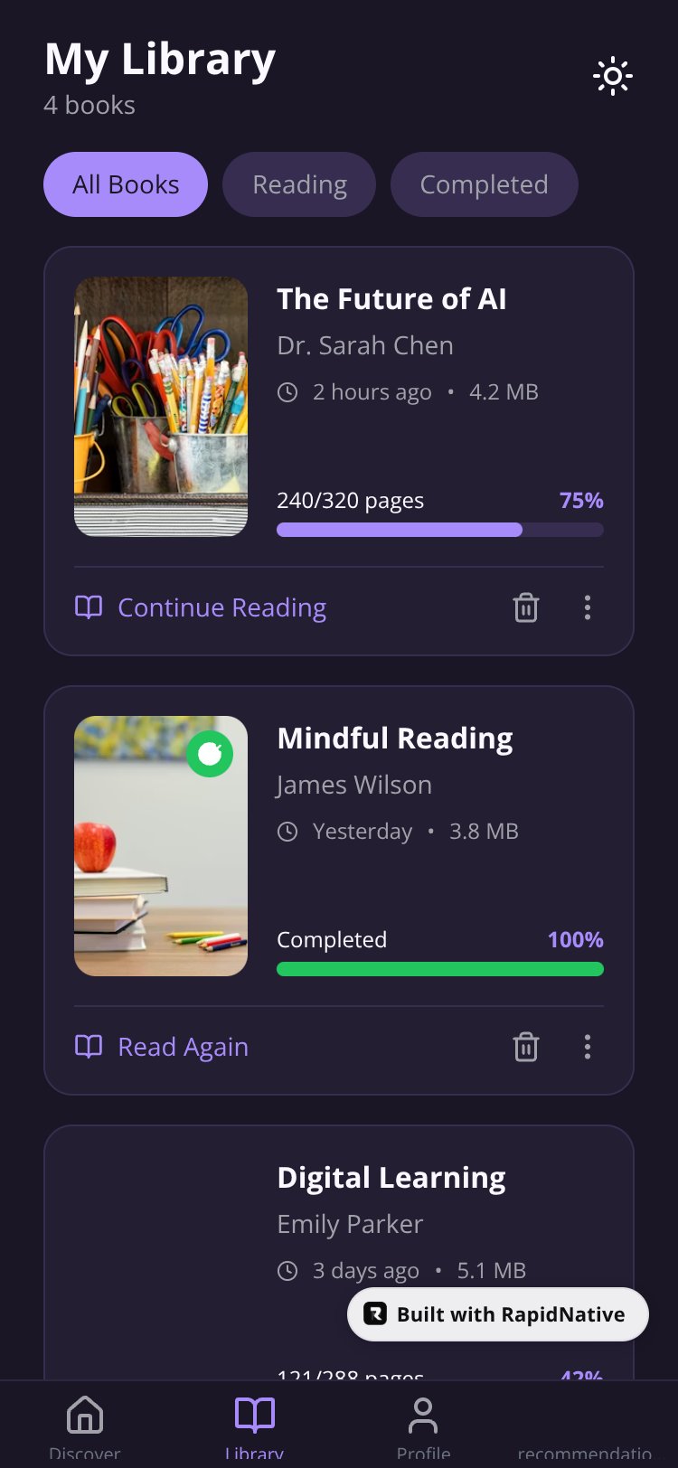 AI BookFlow screen 2
