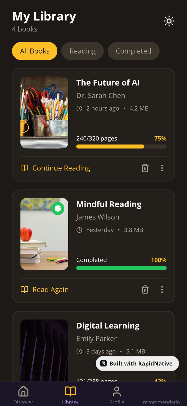 AI BookFlow screen 3