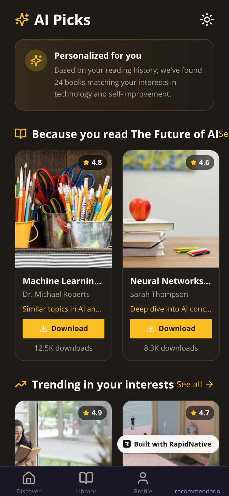 AI BookFlow screen 4