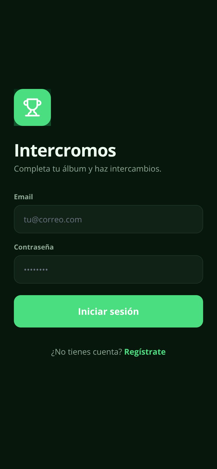 Intercromos screen 1