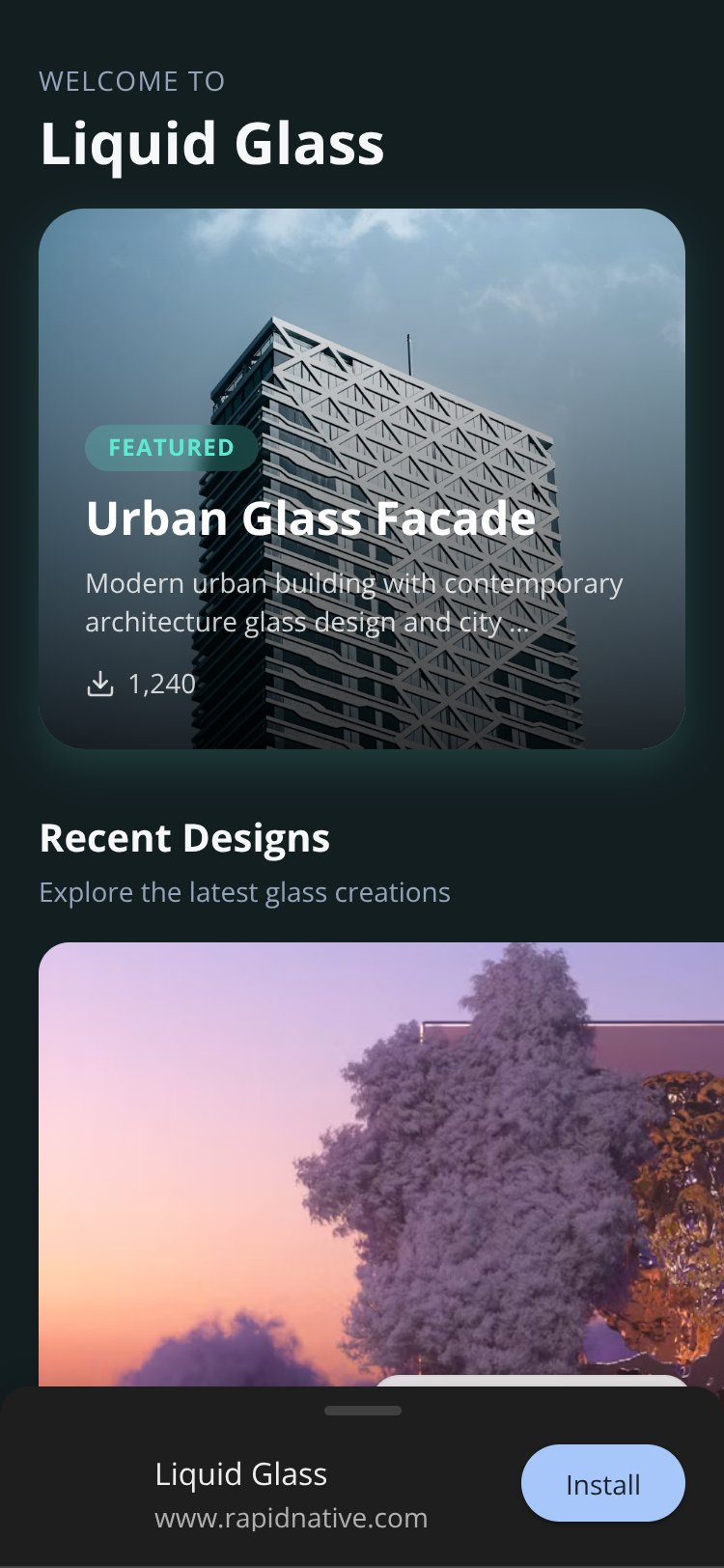 Liquid Glass screen 1