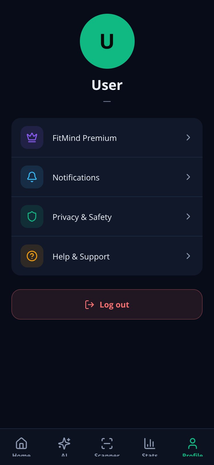 FitMind AI screen 1