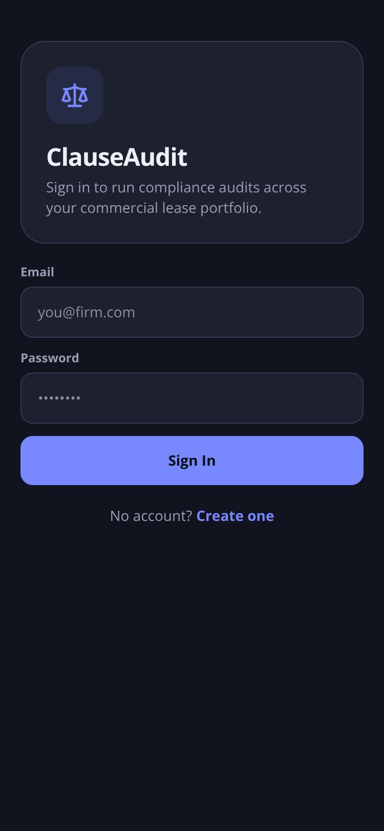 ClauseAudit screen 1