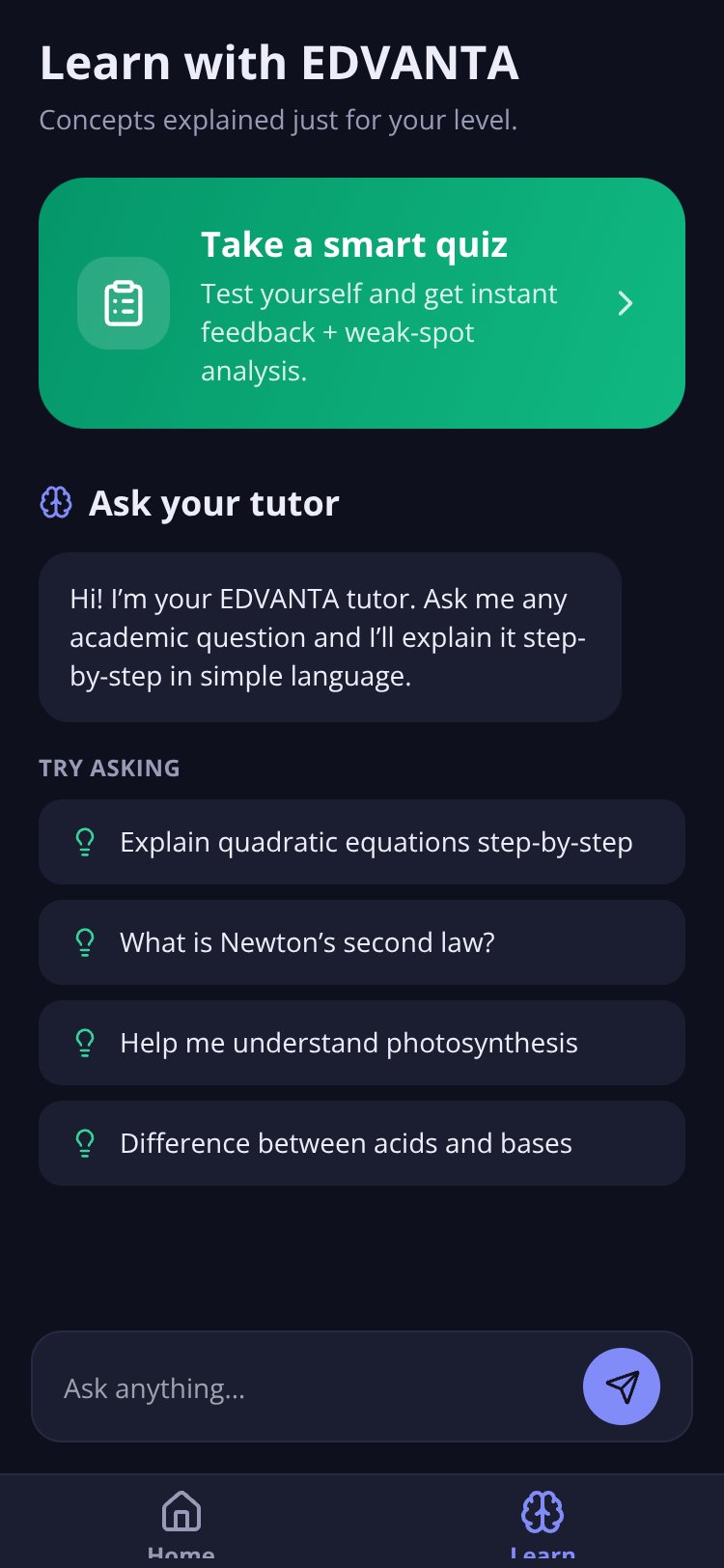EDVANTA screen 4