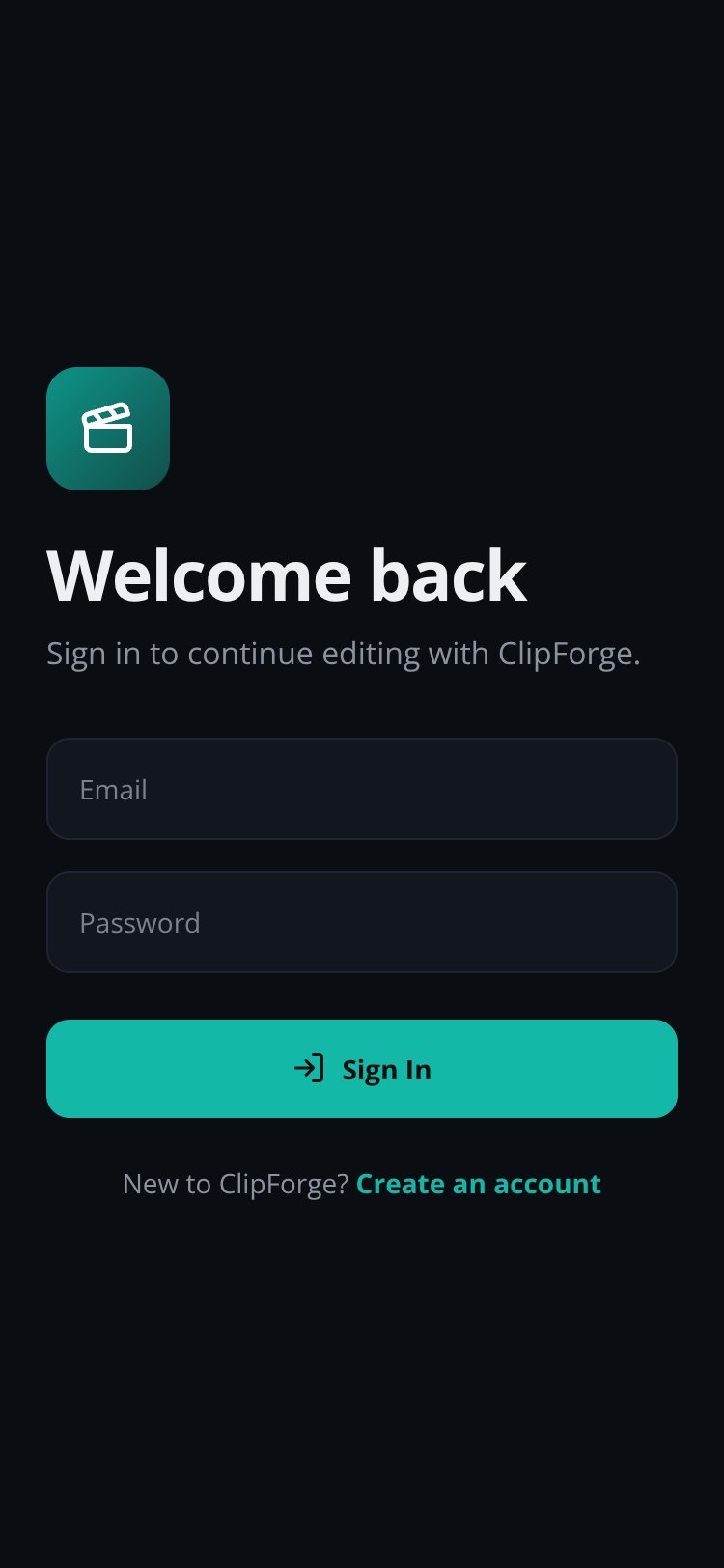 ClipForge screen 1