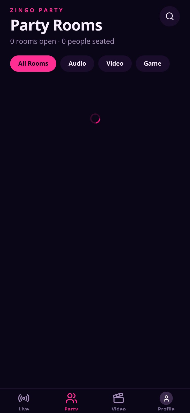 Zingo Live screen 2