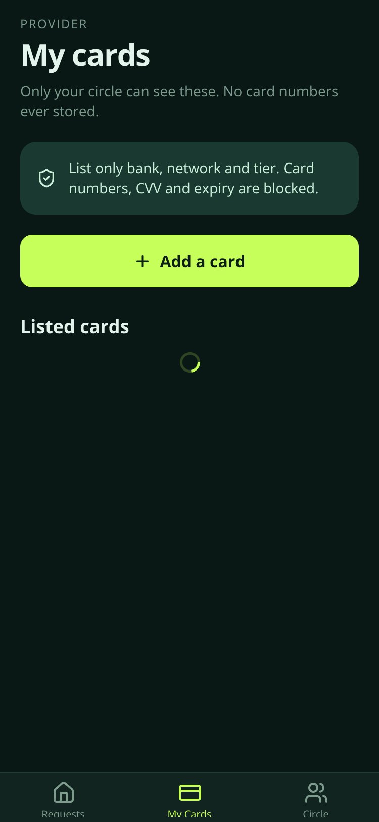 CardCircle screen 4