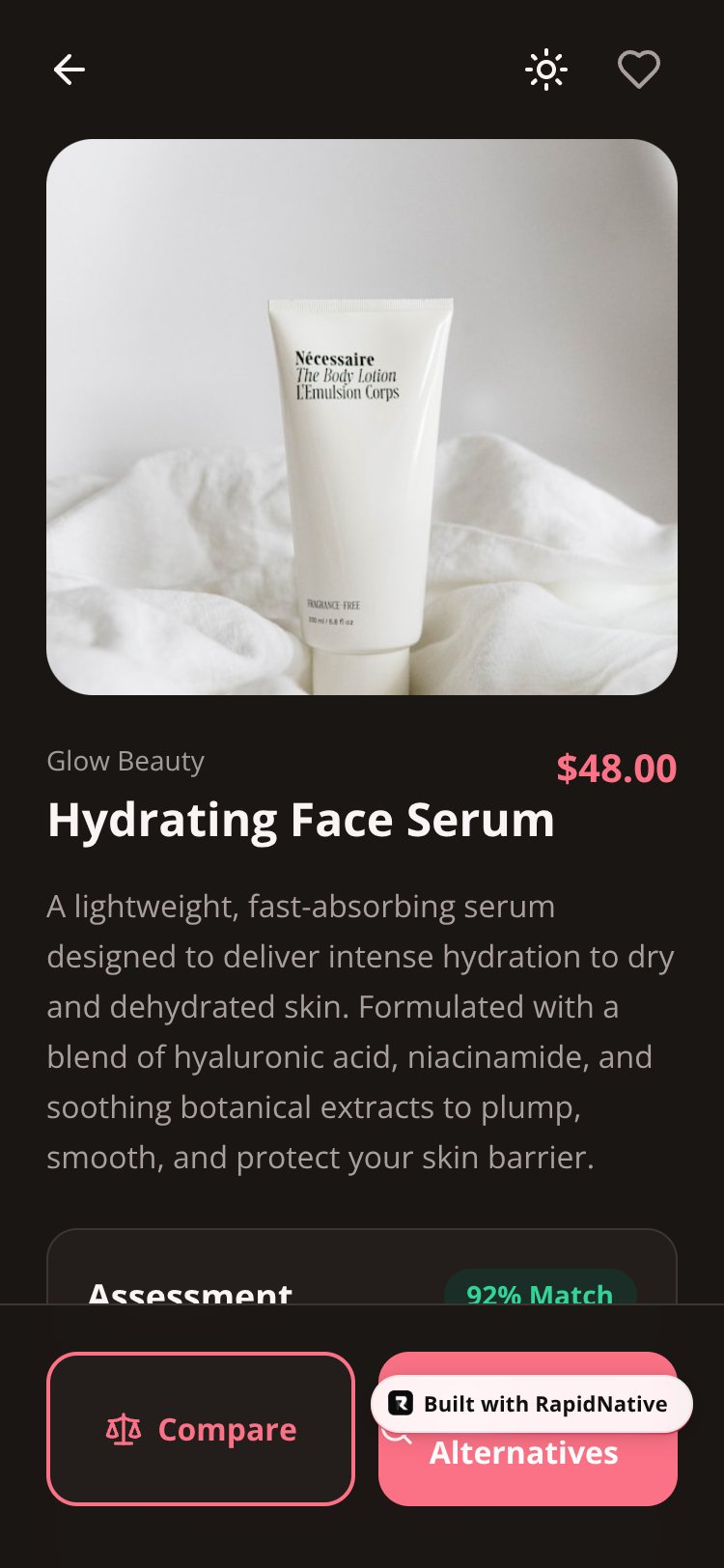 BeautyScan screen 2