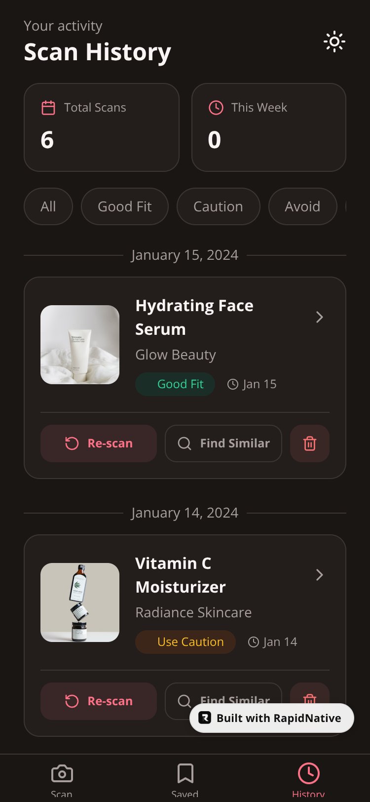 BeautyScan screen 3