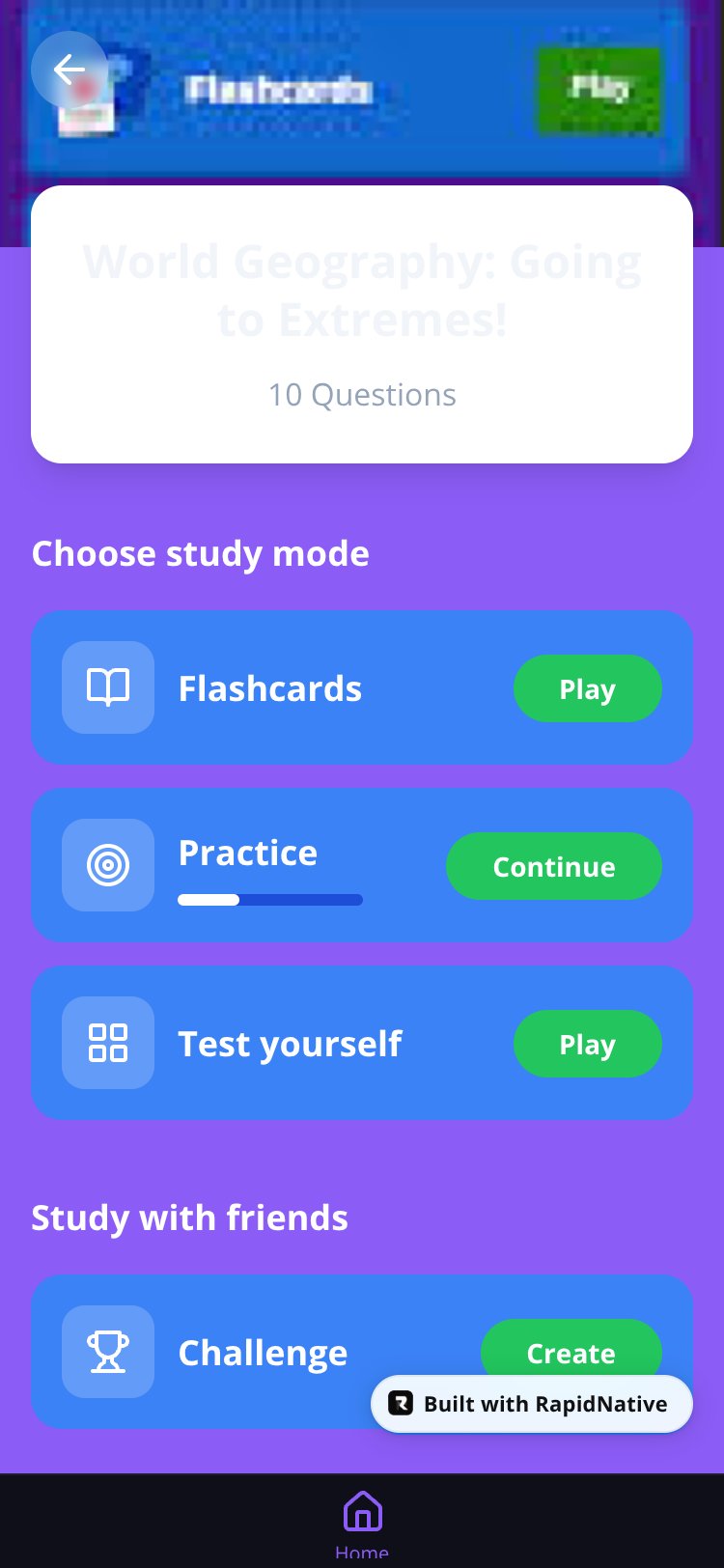 RapidNative screen 1