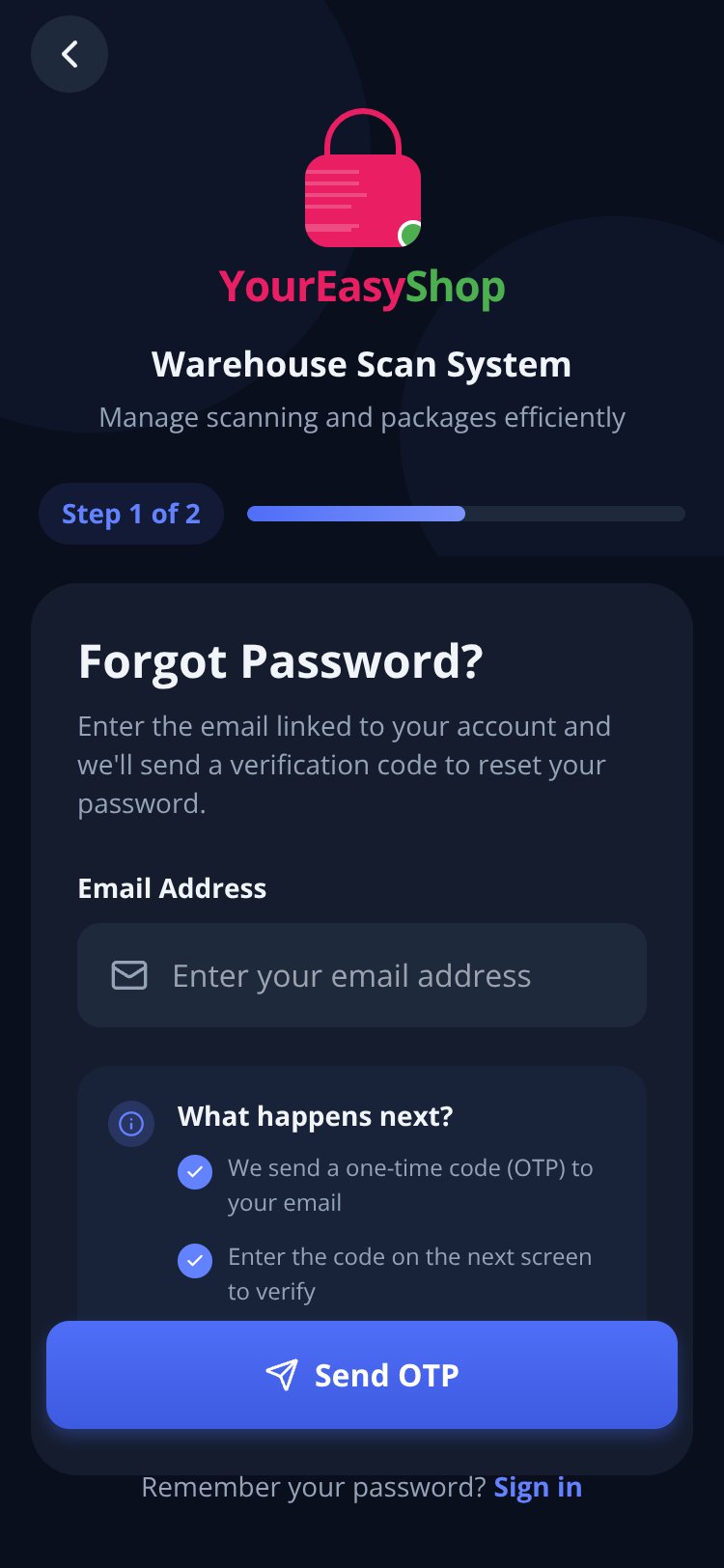 RapidNative App screen 1